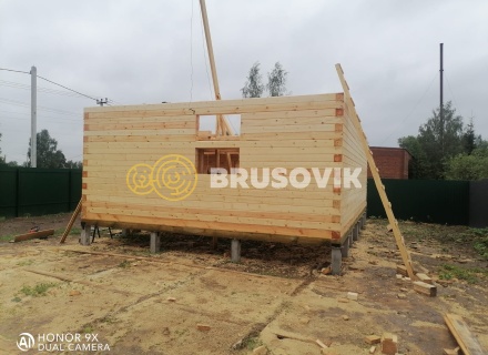 Дом 6х9м с ломаной крышей из профилированного бруса 145х145мм в с. Атепцево, Наро-Фоминский район, Московская область