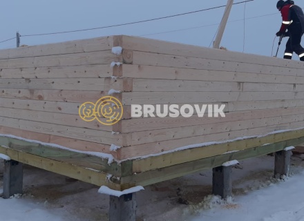 Баня 6х6м по проекту №15 из профилированного бруса 145х145мм в д. Глазово, Можайский район, Московская облать