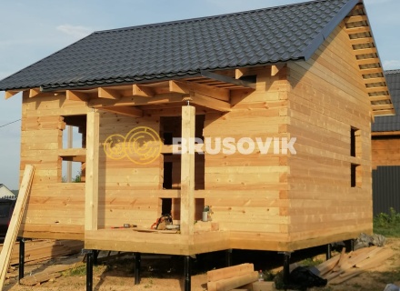 Дом 6х6м по индивидуальному проекту профилированного бруса 145х145мм в д. Яковлево, Тутаевский район, Ярославская область