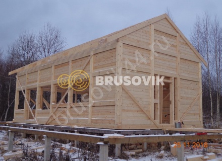  Дом 6,2х12,2 м из профилированного бруса 145х145 мм
