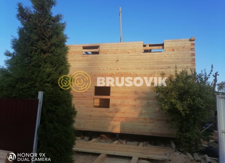 Двухэтажный дом 8х11м из профилированного бруса 145х195мм по индивидуальному проекту в СНТ Лесные поляны, городской округ Истра, Московская область