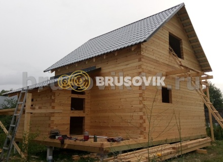 Баня 6х8 м из сухого профилированного бруса 145х145 мм по проекту №3 в Московской области