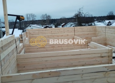 Двухэтажный дом 6х12м с террасой 3х6м из обрезного бруса 150х150мм по индивидуальному проекту в г. Иваново