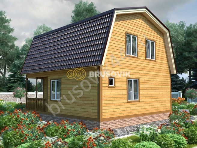 Проект №60 дома из бруса 7,5х8