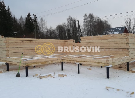 Баня 9х9м по проекту №7 из обрезного бруса 150х150 мм в СНТ Мошницы, г. Солнечногорск, Московская обл.