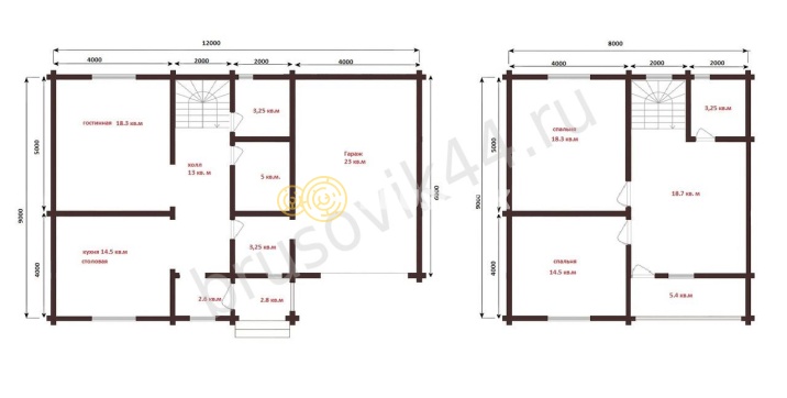 Проект №58 дома из бруса 9х12