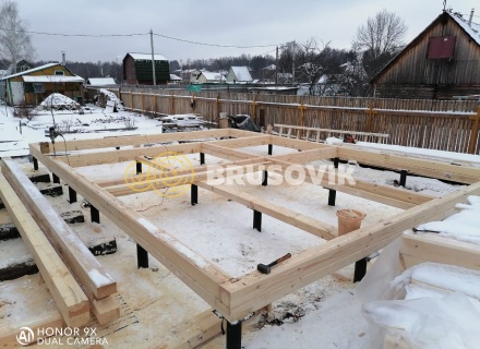 Дом 6х8м по проекту №24 из профилированного бруса 145х145 мм в СНТ Резинотехника-2, г. Ярославль.