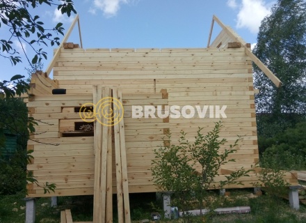 Баня 6х8 м из сухого профилированного бруса 145х145 мм по проекту №3 в Московской области