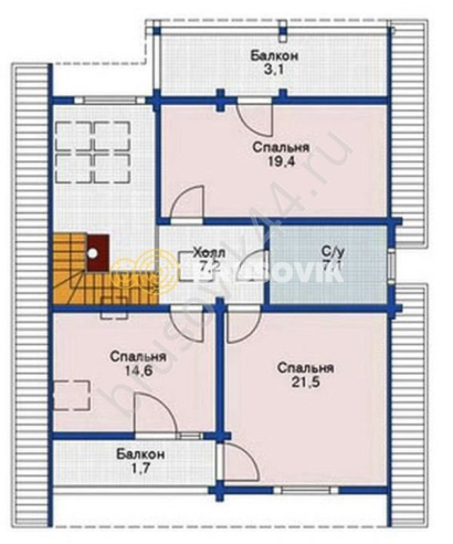 Проект №8 дома из бруса 9,5х12,5