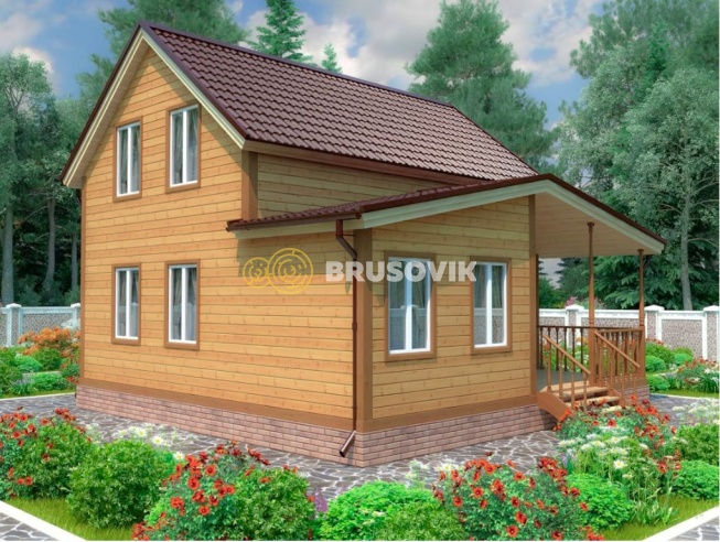 Проект №80 дома из бруса 8х8