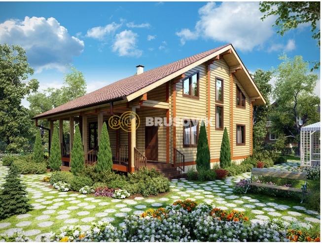 Проект №56 дома из бруса 11,5х11,5