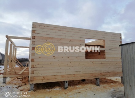 Дом 6х8м с террасой из профилированного бруса 145х145мм по индивидуальному проекту в СНТ Майский, г. Кострома