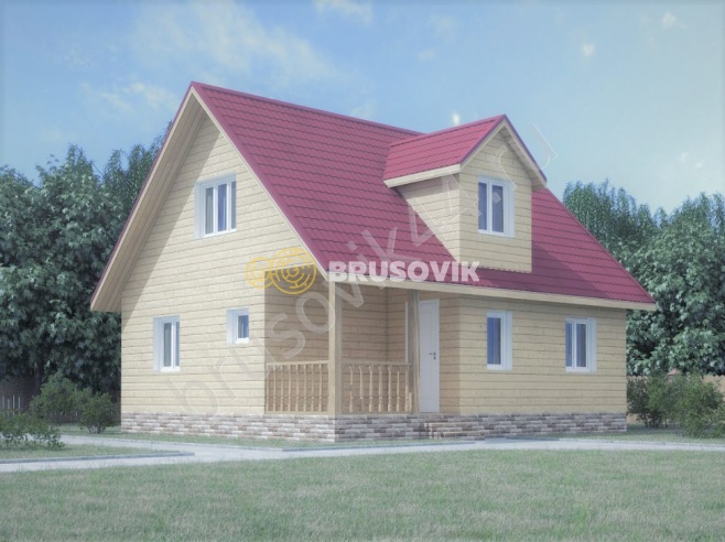 Проект №62 дома из бруса 7х8