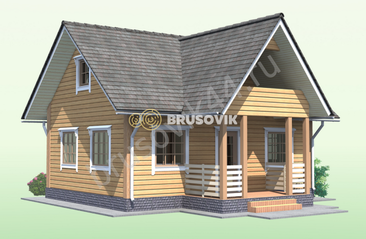 Проект №20 дома из бруса 6х8