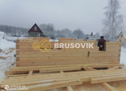 Дом 6х9 м из профилированного бруса 145х145 мм по индивидуальному проекту в д. Скрипово, Заокский район, Тульской области