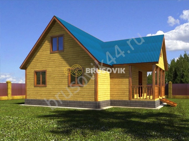 Проект №64 дома из бруса 9х9