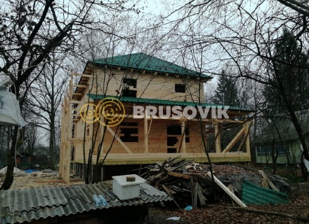 Двухэтажный дом 9х10 м из профилированного бруса 145х195 мм в СНТ Шараповские сады, городской округ Серпухов, Московская область