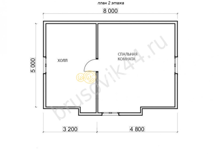 Проект №66 дома из бруса 6х8