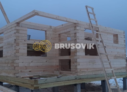 Баня 6х6м по проекту №15 из профилированного бруса 145х145мм в д. Глазово, Можайский район, Московская облать