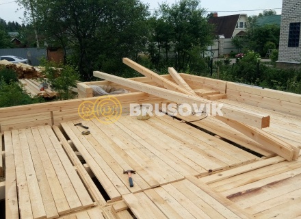 Баня 6х8 м из сухого профилированного бруса 145х145 мм по проекту №3 в Московской области