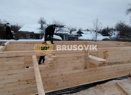 Двухэтажный дом 6х12м с террасой 3х6м из обрезного бруса 150х150мм по индивидуальному проекту в г. Иваново