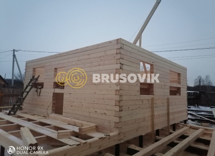 Дом 6х8м по проекту №24 из профилированного бруса 145х145 мм в СНТ Резинотехника-2, г. Ярославль.