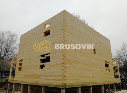 Двухэтажный дом 9х10 м из профилированного бруса 145х195 мм в СНТ Шараповские сады, городской округ Серпухов, Московская область