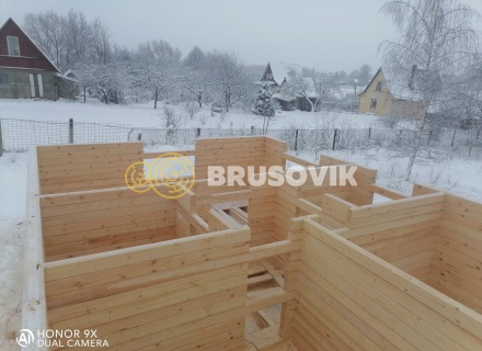 Дом 6х9 м из профилированного бруса 145х145 мм по индивидуальному проекту в д. Скрипово, Заокский район, Тульской области