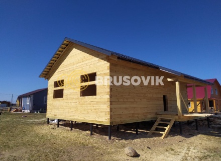 Дом 7х9 м из обрезного бруса 150х150 мм по индивидуальному проекту в коттеджном посёлке Рыбицы-1, Гатчинский район, Ленинградская область