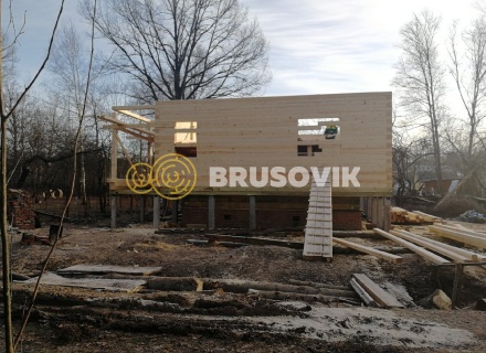 Двухэтажный дом 9х10 м из профилированного бруса 145х195 мм в СНТ Шараповские сады, городской округ Серпухов, Московская область