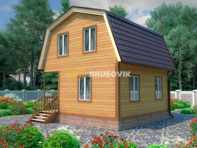 Проект №77 дома из бруса 6х6