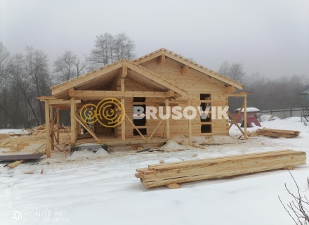 Дом 8,5х15 м. с террасой из профилированного бруса 145х195 мм. по индивидуальному проекту в п. Чулково, Выборгский район, Ленинградская область