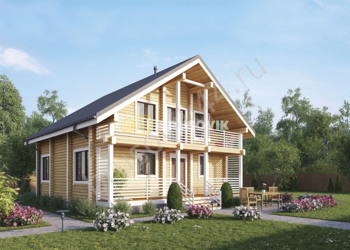 Проект №53 дома из бруса 8,8x10