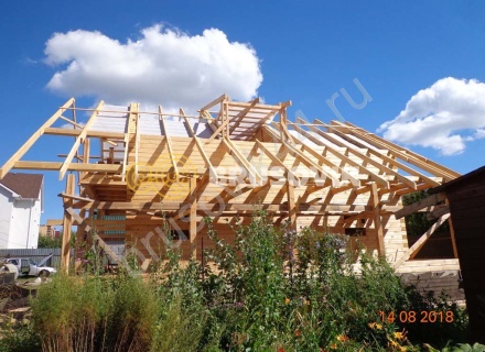 Дом из проф. бруса 145х145 мм по индивидуальному проекту