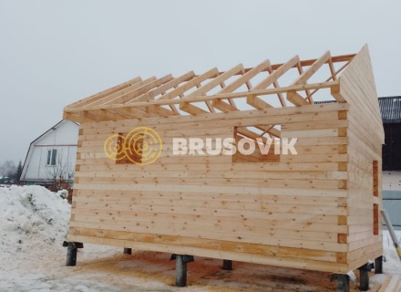 Баня 4х6 м из профилированного бруса 145х145 мм по индивидуальному проекту в д. Замятино, Кимрский район, Тверская область