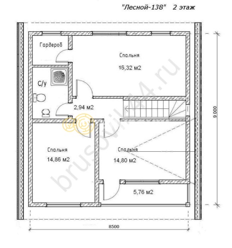 Проект №10 дома из бруса 8,5х10,5