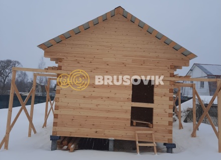 Баня 4х6 м из профилированного бруса 145х145 мм по индивидуальному проекту в д. Замятино, Кимрский район, Тверская область