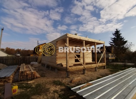 Полутораэтажный дом 6х8м из профилированного бруса 145х145мм по индивидуальному проекту в СНТ Пахма, Ярославский район