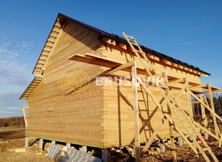 Дом 9х9 из профилированного бруса 145х195 мм, Костромская область, поселок Зарубино