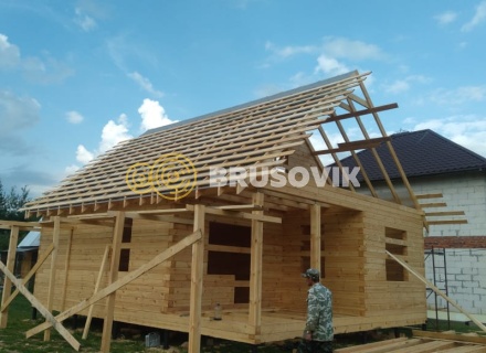 Дом 7,5х9м из профилированного бруса 145х145мм по проекту № 2 в д. Богданово, Рязанская область