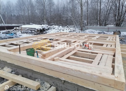 Дом 6х8 м из обрезного бруса 150х150 мм по проекту № 34  в селе Лужки, городской округ Истра, Московская область