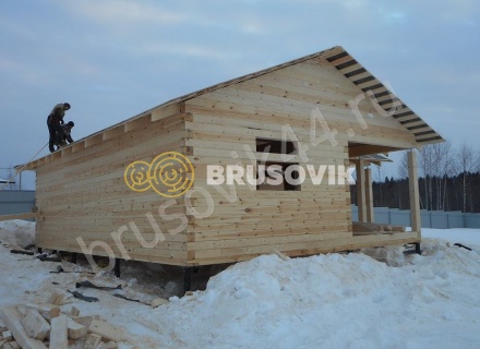 Баня из профилированного бруса 145х145 мм. по проекту № 7