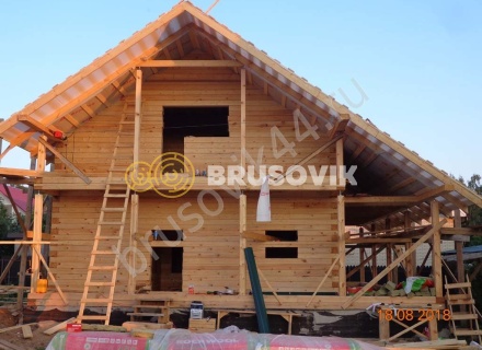 Дом из проф. бруса 145х145 мм по индивидуальному проекту