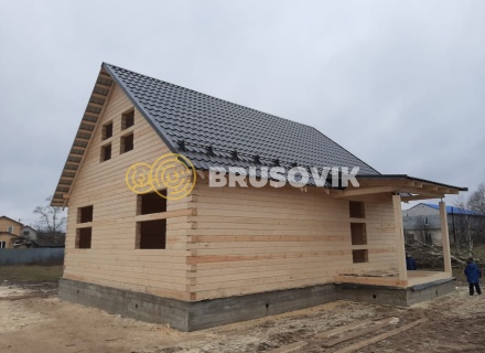 Дом 8х9 м из профилированного бруса по проекту № 21 в д. Соболево, городской округ Ликино-Дулёво, МО