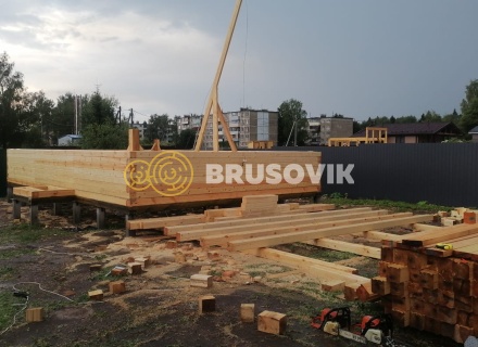 Дом 6х9м с ломаной крышей из профилированного бруса 145х145мм в с. Атепцево, Наро-Фоминский район, Московская область