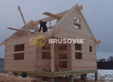 Баня 6х6м по проекту №15 из профилированного бруса 145х145мм в д. Глазово, Можайский район, Московская облать