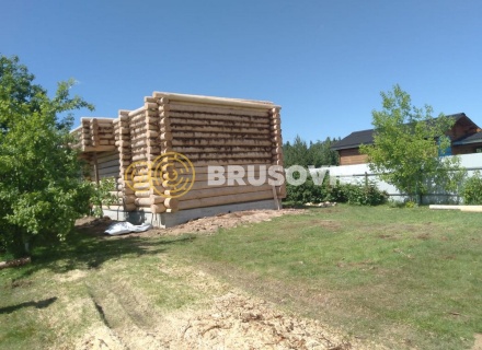 Баня 6х9 м в полтора этажа из строганного бревна ручной рубки в д. Никитское, городской округ Истра, Московская область