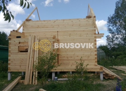 Баня 6х8 м из сухого профилированного бруса 145х145 мм по проекту №3 в Московской области