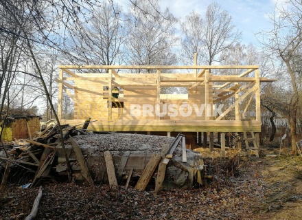 Двухэтажный дом 9х10 м из профилированного бруса 145х195 мм в СНТ Шараповские сады, городской округ Серпухов, Московская область