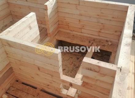 Баня 4,5х4,5 м с террасой 3х4,5 м из обрезного бруса 150х150 мм по индивидуальному проекту в д. Зарубино, Костромской район